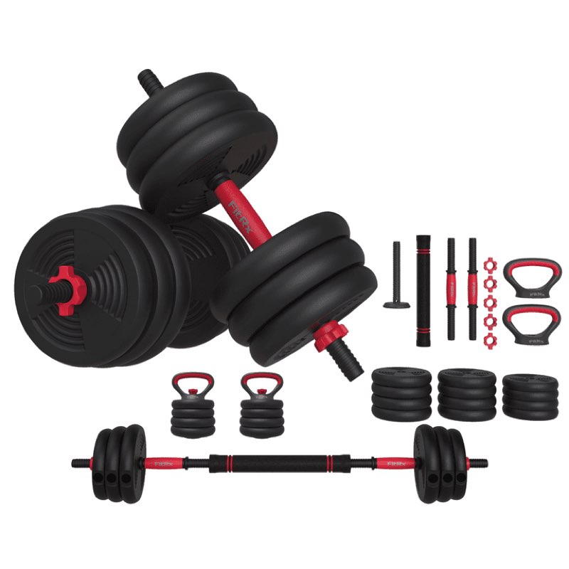 (Incomplete)FitRx SmartBell Gym, 60 lbs. 4-in-1 Adjustable Interchangeable Dumbbell, Barbell, and Kettlebell Weight Set, Black