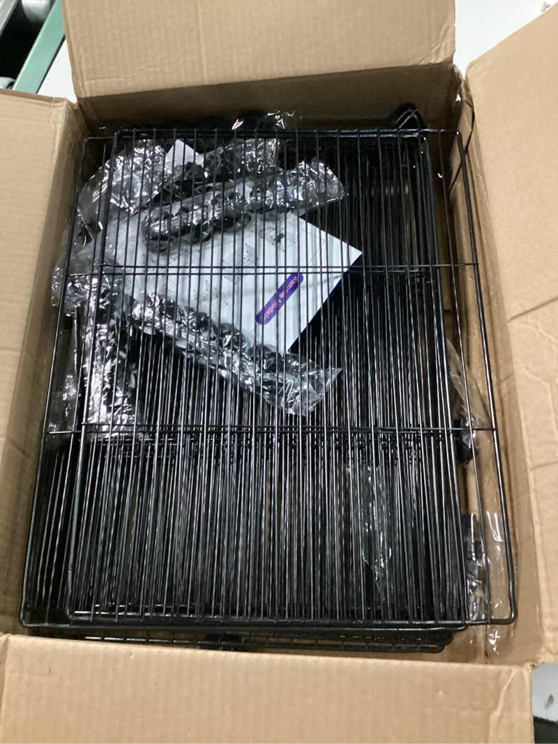 Condition photo showing As Is for luriva small animal playpen, guinea pig cages, pet playpen, rabbit cage,small animal cage, puppy kitten dog playpen, indoor outdoor portable metal wire yard fence,15 x 12 inch, 16 panels, black. 16 panels black 15"x12"