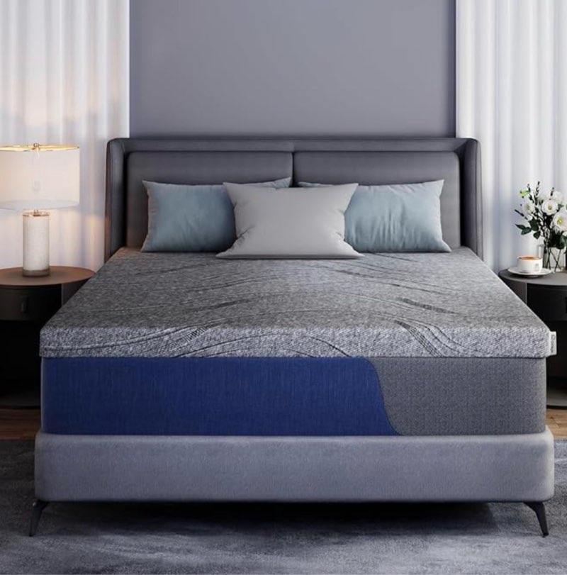 extra firm mattress topper king, 3 inch memory foam mattress topper for back pain relief with washable cover & non-slip base, certipur-us certified