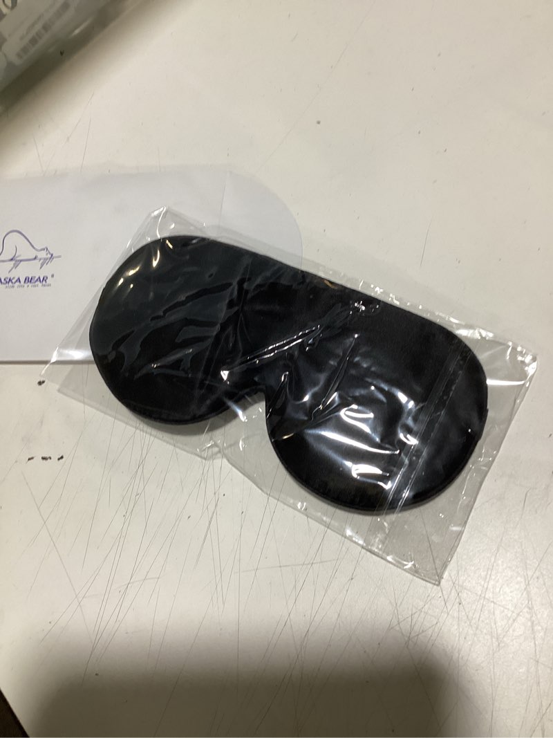 Condition photo showing Good Condition for Alaska Bear Sleep Mask Silk Eye Cover with Shaped Padding for Pressure-Free Sleeping, Foam Insert, Upgrade Contour Over Conventional Flat Satin Eye Masks, Machine Washable Black_padded