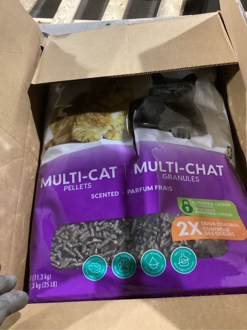 Condition photo showing As Is for Fresh News Multi-Cat Non Clumping Paper Cat Litter, 25 Pound, Packaging May Vary Multi-Cat Pellets 25 Pounds