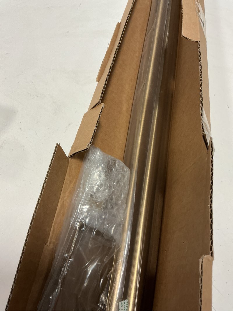 Condition photo showing Good Condition for ivilon drapery window curtain rod - end cap style design 1 inch pole. 72 to 144 inch color warm gold 72 to 144 in.