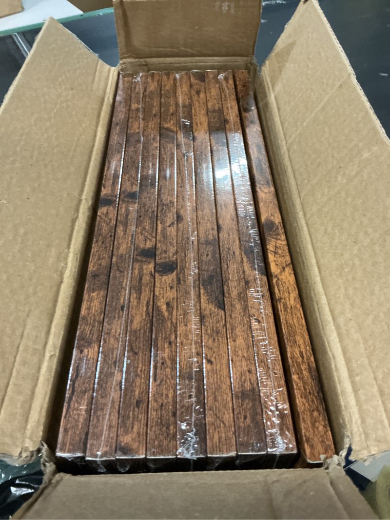 Condition photo showing New/Like New for eletecpro 12x12 Picture Frames Set of 9 with Mat for 8x8 Photos or without Mat for 12x12, Square Gallery Wall Decor Collage for Picture Display, Rustic Brown Frame Set for Wall Hanging Rustic Brown 12x12 for 8x8