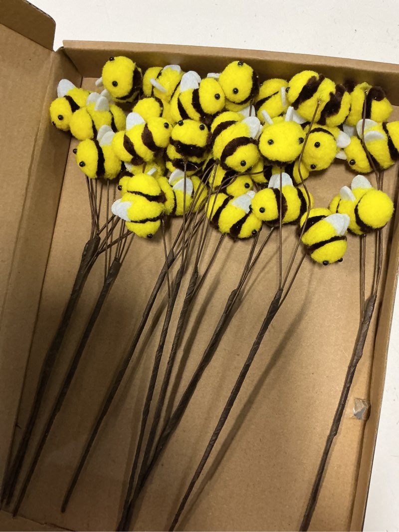 Condition photo showing Good Condition for suncalla 12 pcs felt bee stems what will baby bees birthday party decor diy felt honeybee branch pick for tree vase filler home centerpiece farmhouse baby shower crafts (bee) 12 bee