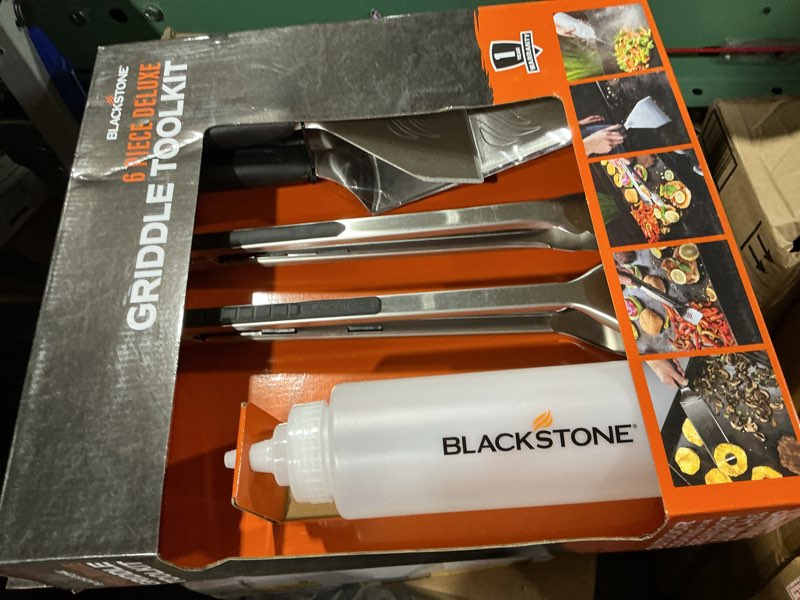 Condition photo showing Good Condition for silicone grill mat compatible with blackstone, silicone griddle tools with drip pad, spatula mat for outdoor grill kitchen counter (black)