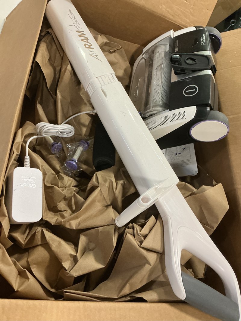 Condition photo showing As Is for Gtech AirRAM Platinum Cordless Vacuum Cleaner - Includes Anti-Hair Wrap Brush Bar - Perfect for Carpet and Hardwood Floors - Rechargeable 22v Li-ion Battery - Lightweight (7 lbs.)