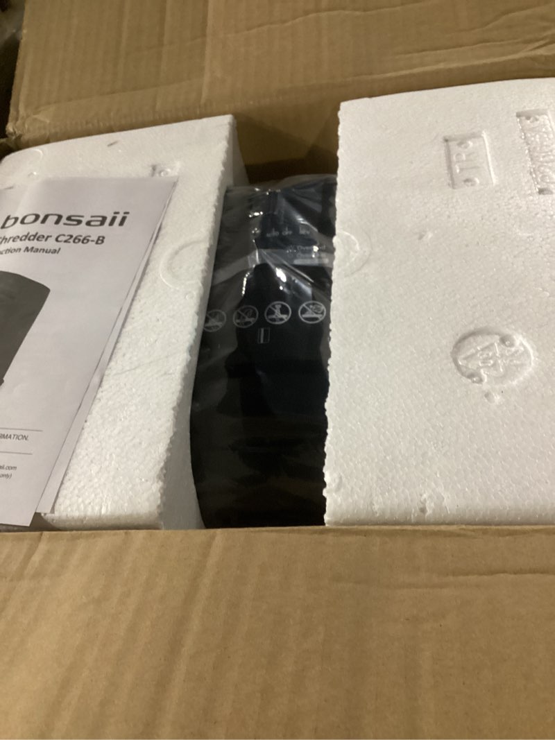 Condition photo showing New/Like New for bonsaii 12-sheet micro cut shredders for home office, 60 minute p-4 security level paper shredder for cd, credit card, mails, staple, clip, with jam-proof system & 4.2 gal pullout bin c266-b 12 sheet-6 0mins