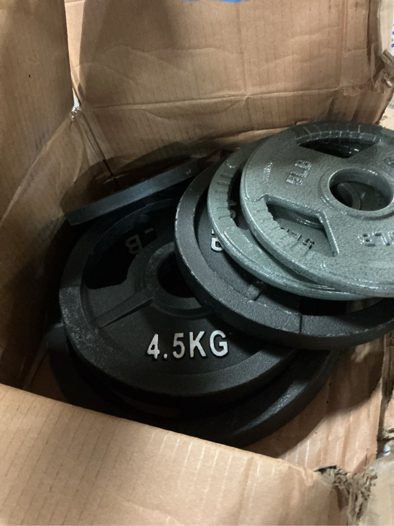 Condition photo showing As Is for 2-Inch Olympic Cast Iron Plate Weight Plate for Strength Training and Weightlifting, Multiple Sizes