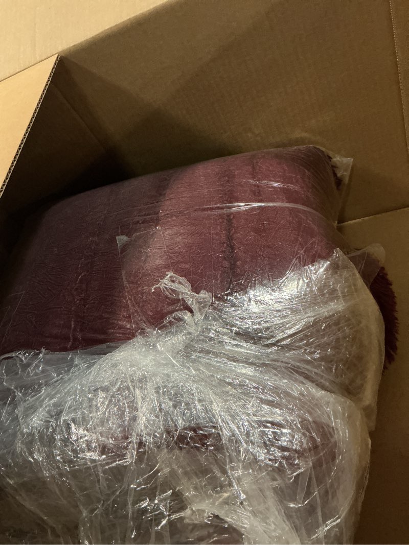 Condition photo showing Good Condition for dweike fluffy burgundy red rugs for bedroom living room, 8x10 large soft plush shaggy wine maroon girls boys kids rug, non-slip and machine washable carpet for dorm nursery classroom decor