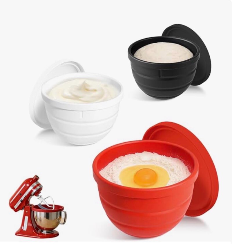 MGVK 5 Qt Tilt-Head silicone liners for kitchenaid stand mixer, Silicone Bowl Liners with Lids, Kitc