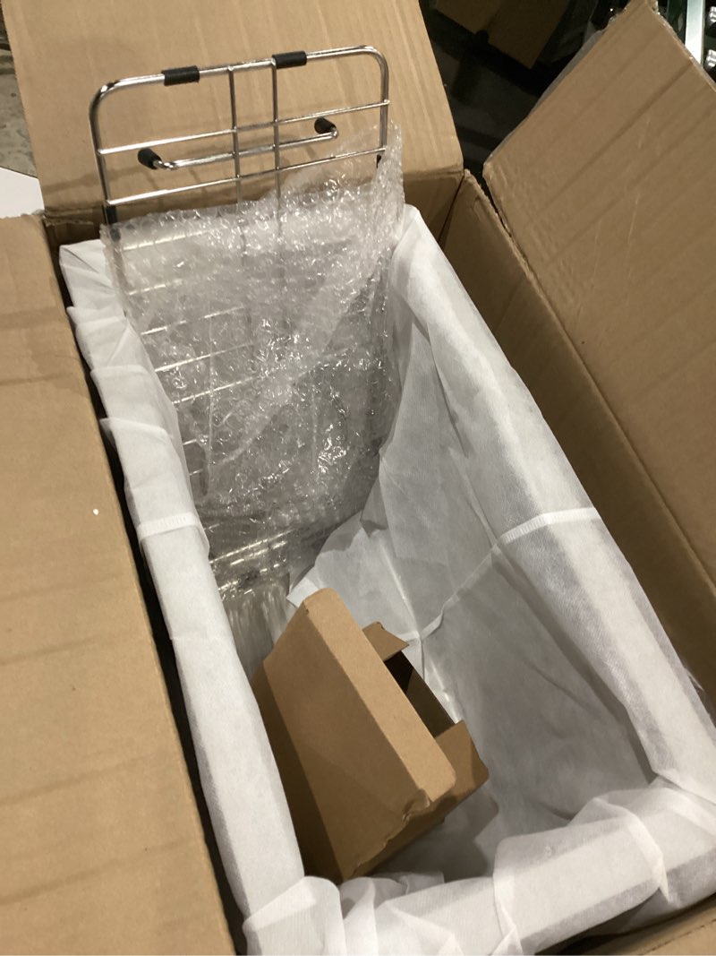 Condition photo showing As Is for 10 inch bar sink undermount-vasoyo 10x18 small kitchen sink undermount wet bar sinks 16 gauge stainless steel single bowl small rv sinks outdoor basin with bottom grid 10"x 18"x 8 stainless steel