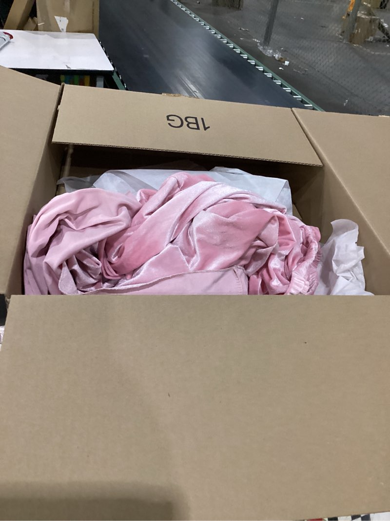 Condition photo showing As Is for wchecalino velvet bridesmaid dresses long sleeve a line v neck formal wedding guest gown pink 6