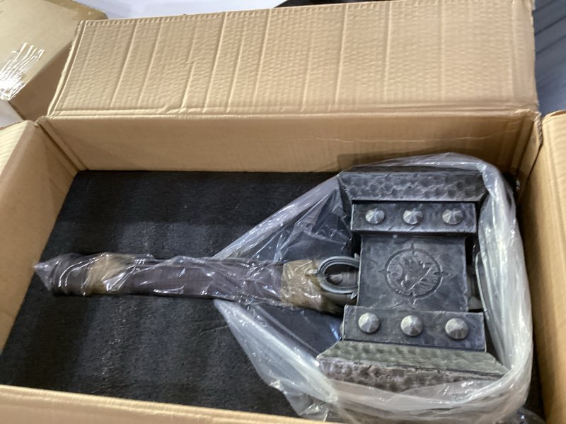 Condition photo showing New/Like New for sword valley shaman priest sal's hammer, cosplay anime game ogrim doomhammer/backstabber - 56cm/22.05" length, 9kg/19.84lb (collector's edition, hand-polished metal craftsmanship)
