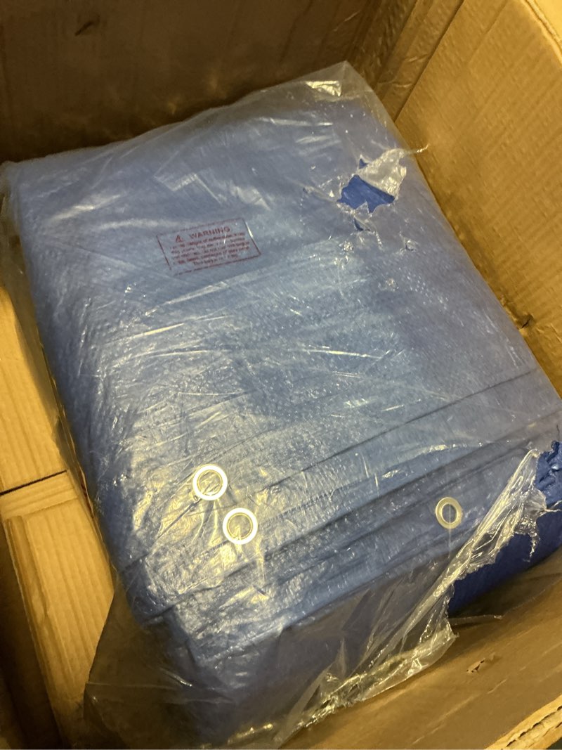 Condition photo showing Good Condition for tarpal 40x50 feet blue tarp waterproof 5mil extra large tarp multipurpose protective cover all purpose poly tarps for firewood,camping,tent,outdoor furniture blue 40x50 feet-finished size
