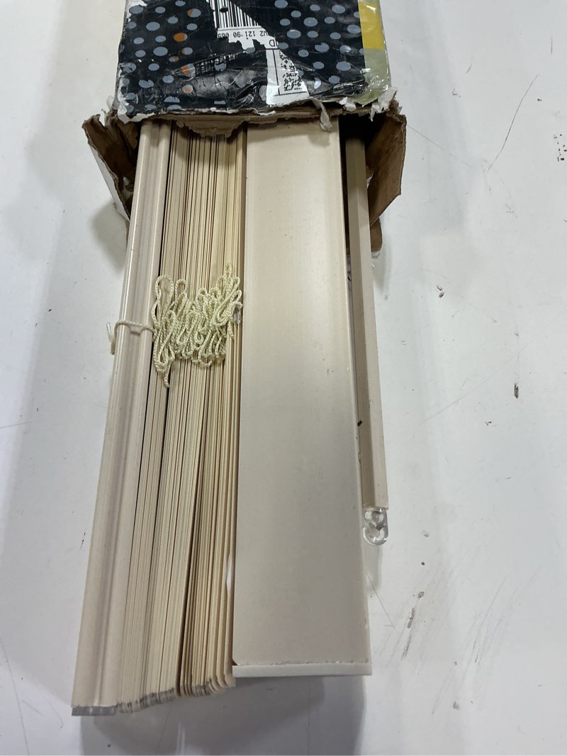 Condition photo showing As Is for cordless gii morningstar 1" light filtering mini blind, 30x72