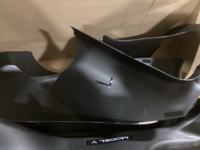 Condition photo showing As Is for (similar to )8pcs door sill protector for tesla model y juniper door sill guards anti-kick full protect door entry cover for 2025-2026 new model y accessories(non-destructive installation) black leather grain (not fit 2026 model y standard