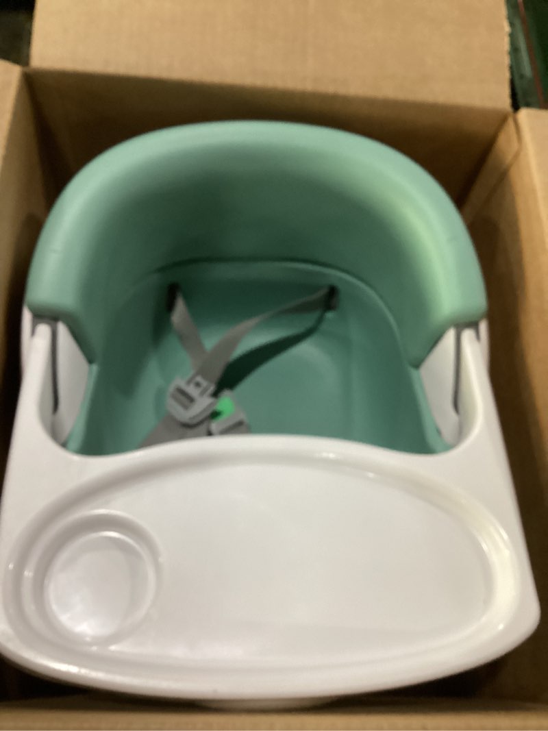Condition photo showing New/Like New for Ingenuity Baby Base 2-in-1 Booster Feeding and Floor Seat with Self-Storing Tray - Mist