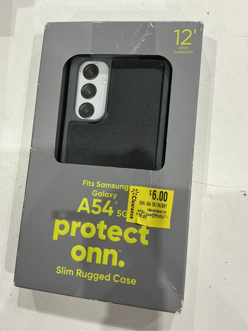 Condition photo showing New/Like New for onn. slim rugged phone case for samsung galaxy a54 5g - black/gray