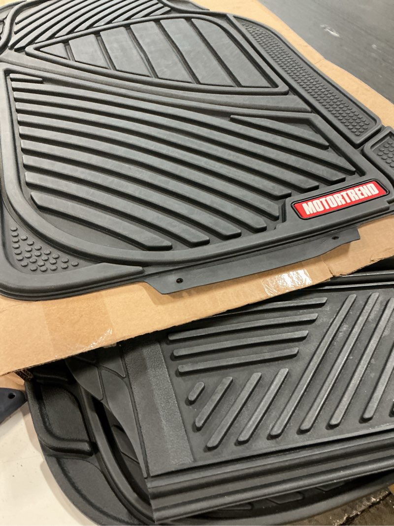 Condition photo showing Good Condition for motor trend flextough performance all weather rubber car mats with cargo liner - full set front & rear floor mats for cars truck suv, automotive floor mats (black) black medium