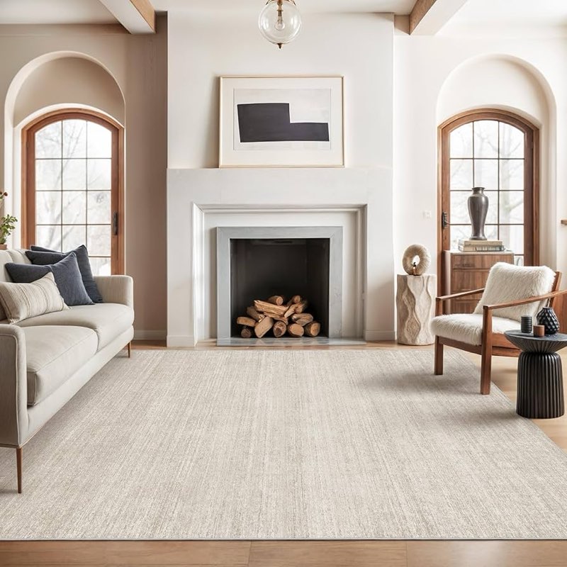 Valenrug Washable Rugs 8x10 - Stain Resistant 8x10 Area Rugs for Living Room, Non Slip Backing Print