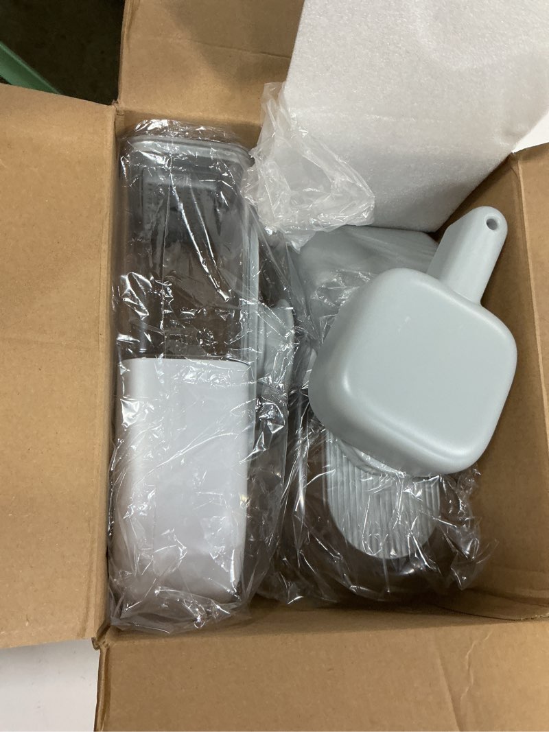 Condition photo showing Good Condition for kenond hanging automatic food water dispenser, 35oz rabbit feeder guinea pig water bottle feeder for ferret guinea pig rabbit bunny cage accessories(gray) gray waterer and feeder