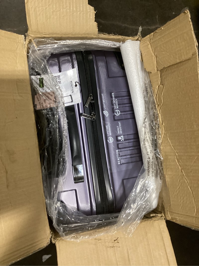 Condition photo showing Good Condition for Kenneth Cole REACTION Out of Bounds Lightweight Hardshell 4-Wheel Spinner Luggage, Smokey Purple, 28-Inch Checked 28-Inch Checked Smokey Purple
