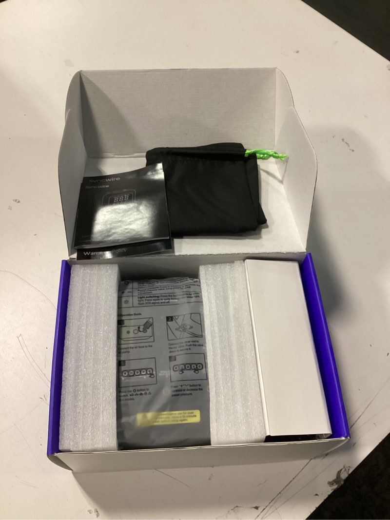 Condition photo showing New/Like New for Syncwire Tire Inflator Portable Air Compressor 150PSI Air Pump for Car Tires [3X Faster] Inflation Electric Smart Tire Pump with Extra-Large LCD Dual Value Display [Free Car Tire Valve Caps], Auto-Off Black