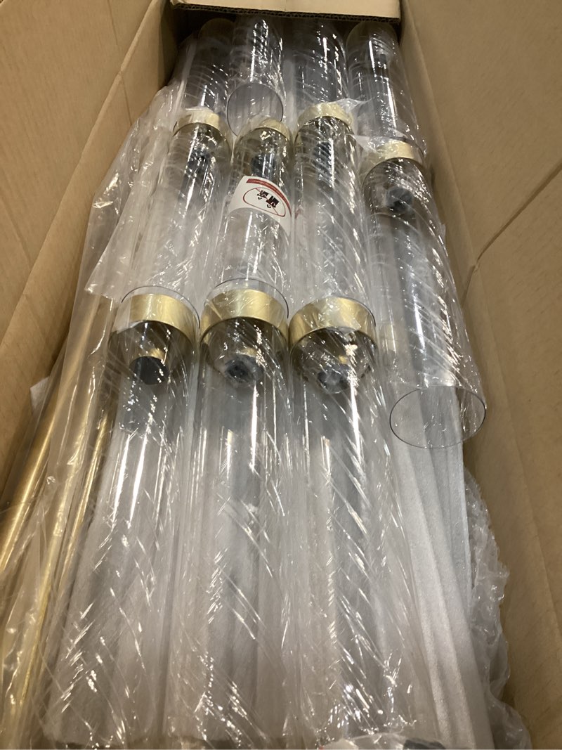 Condition photo showing Good Condition for 5 arm candelabra with acrylic lampshade set of 4 gold candelabra for wedding table birthday party home decoration 39.4'' candle holder fit led taper candles gold 4pcs
