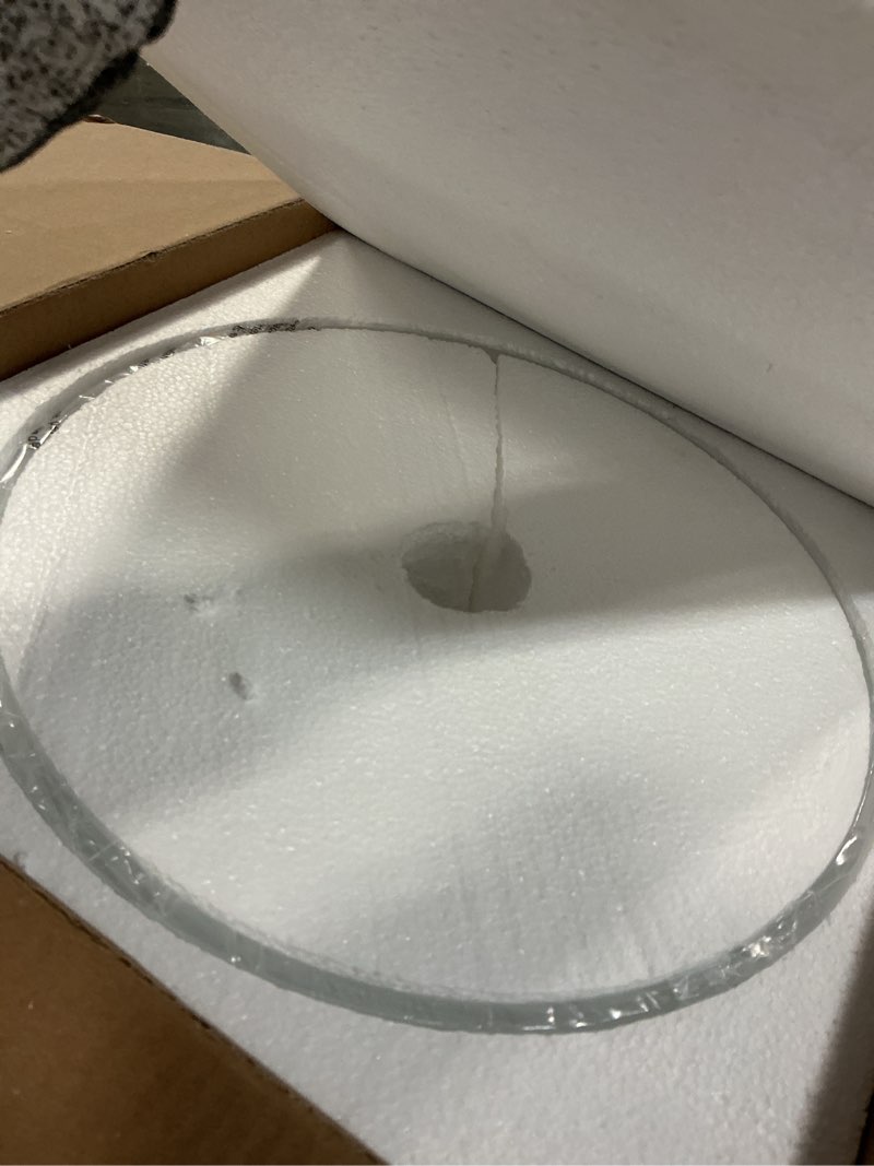 Condition photo showing Good Condition for Alabaster White Style Replacement Glass Shade for Medium Base Socket Torchiere Lamp, ceiling fan light covers and Pendant, Floor Lamps,13-3/4" Diameter x 5-8/9" High White Alabaster 13-3/4"x H5-8/9"