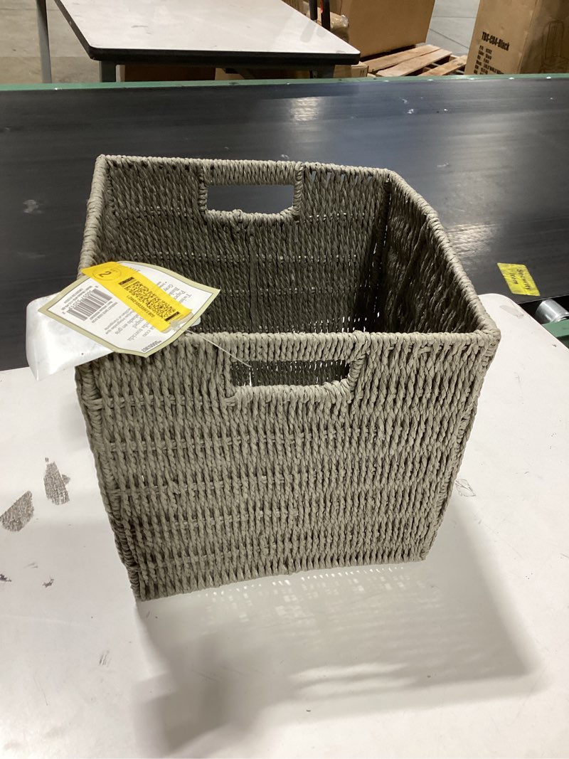 Condition photo showing Good Condition for allen + roth rope baskets (10.5-in w x 11-in h x 10.5-in d) gray paper basket