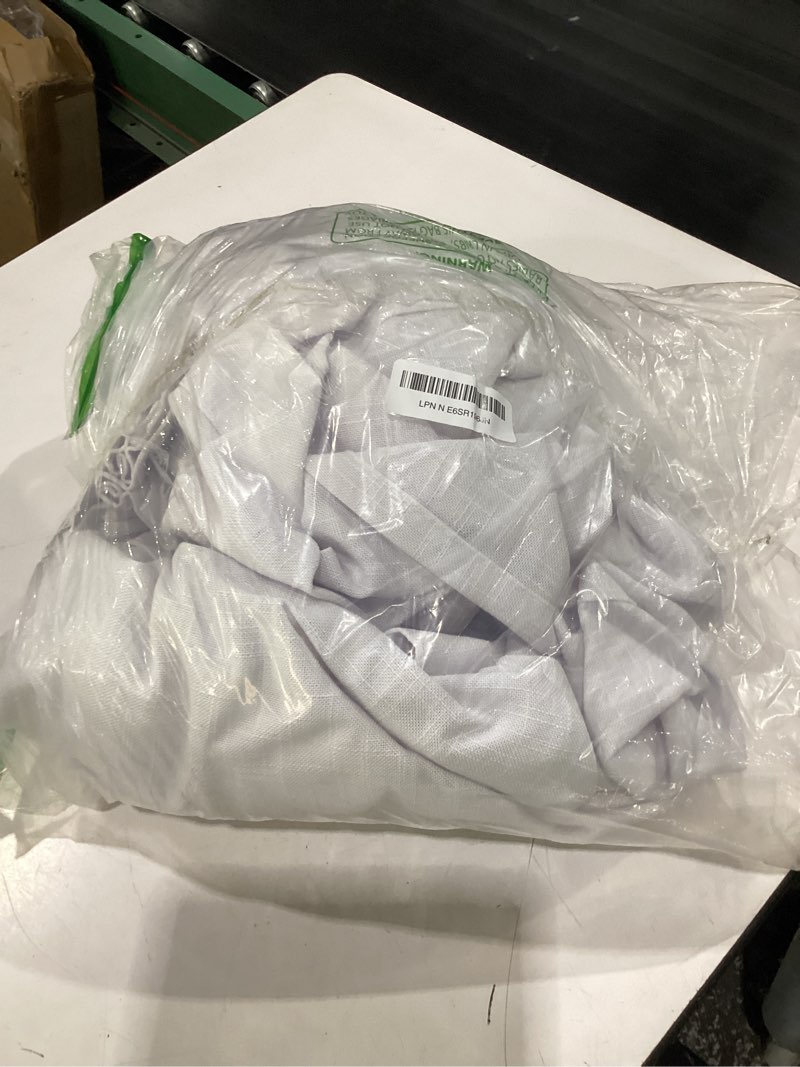 Condition photo showing New/Like New for pleated linen curtains 120 inches long 60 inch width extra wide for living room bedroom white semi sheer 120 inch length back tab hooks rings pinch pleat curtains for patio glass door 1 panel snow white 60"w x 120"l (pack of 1)