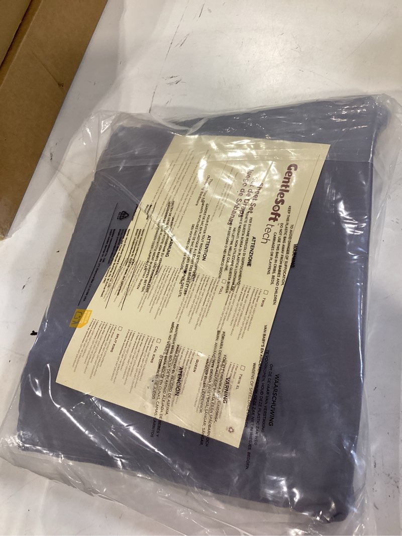 Condition photo showing As Is for bedsure king size sheets set, cooling sheets for hot sleepers, rayon derived from bamboo, purewoven, breathable & soft, deep pocket up to 16 inches, hotel luxury silky bedding, dark grey 01 - dark grey king