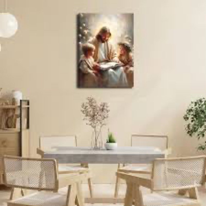 Jesus With Children Canvas Wall Art Jesus Garden Teaching Children Wall Decor Pictures Christian Kid