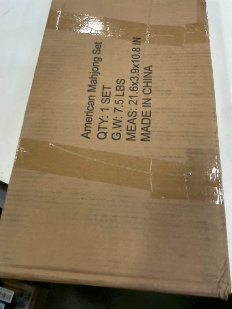 Condition photo showing New/Like New for American Mahjong Game Set, 166 Quality White Tiles, 4 All-in-One Color Rack/Pushers, Mahjong Tile Set with Blue Printed Carrying Bag