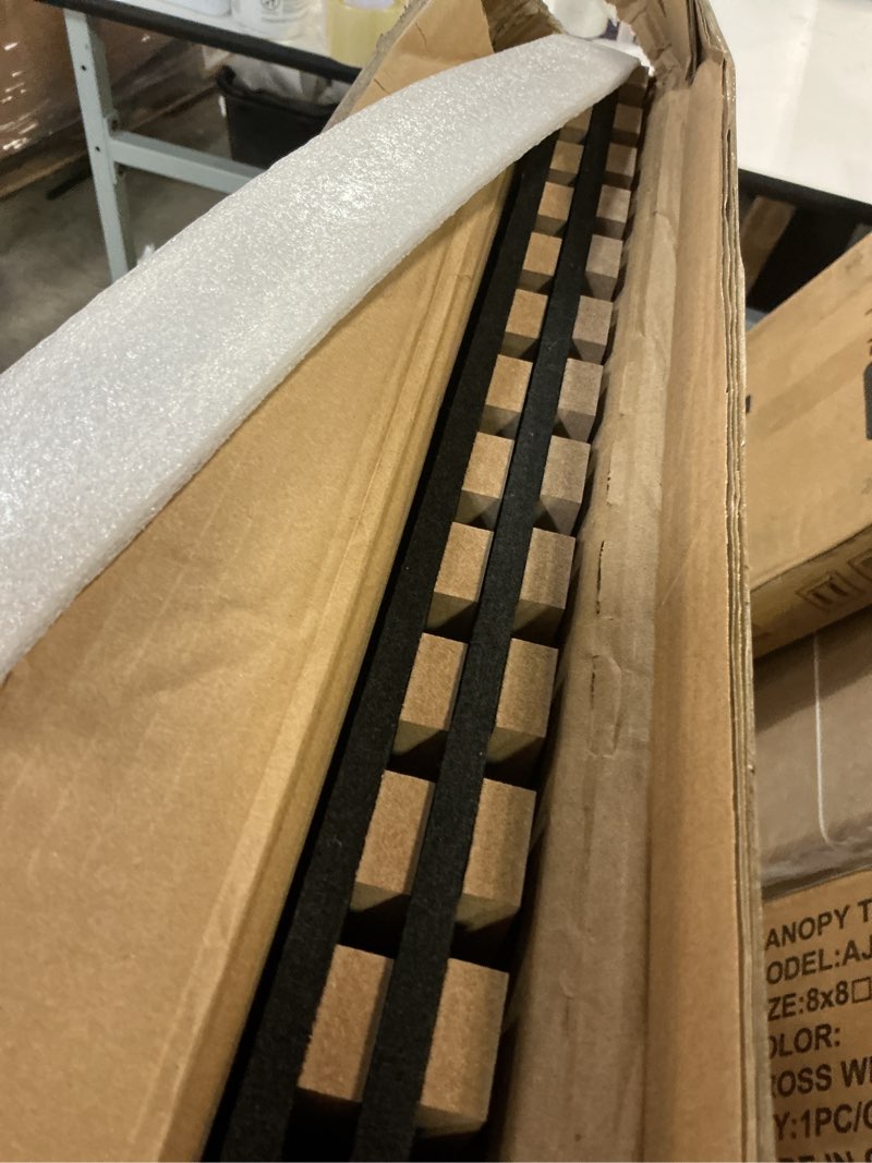 Condition photo showing Good Condition for Art3d 2 Wood Slat Acoustic Panels for Wall and Ceiling - 3D Fluted Sound Absorbing Panel with Wood Finish - Walnut 2pcs - 47.2?23.6in. Walnut
