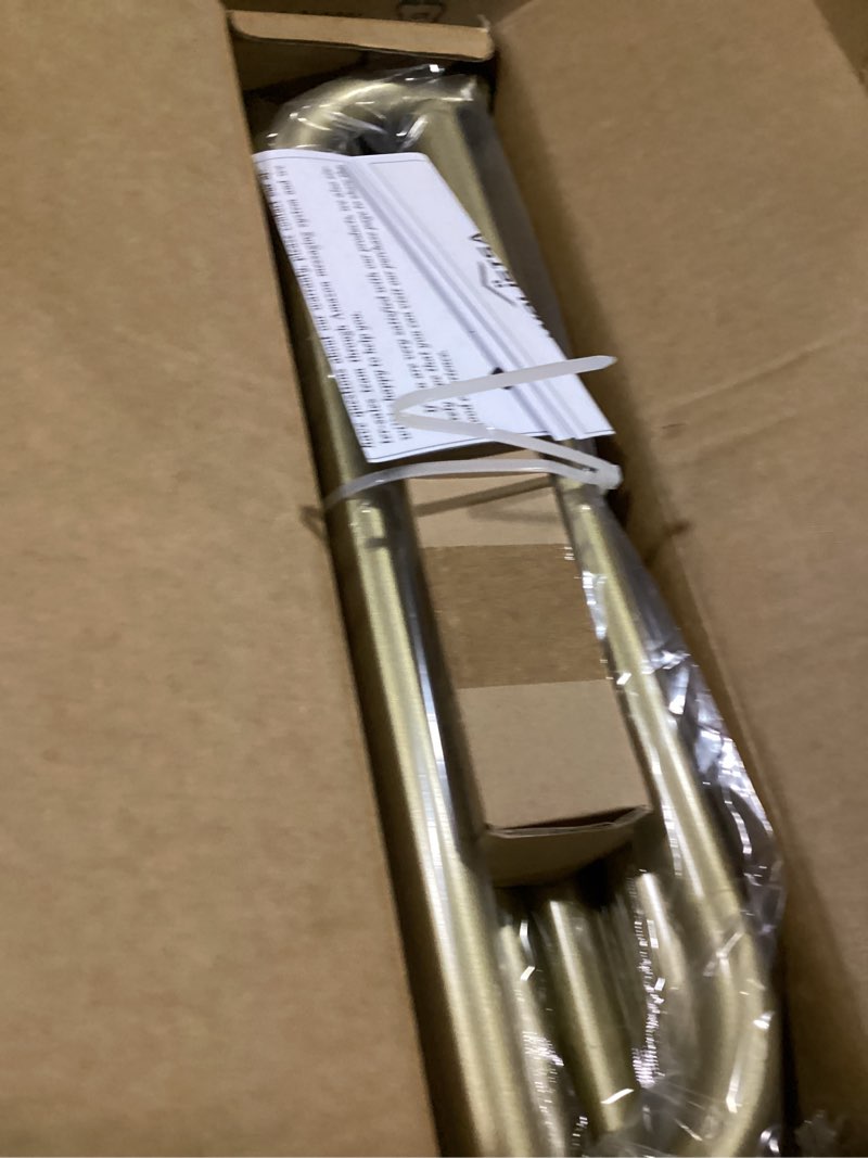 Condition photo showing Good Condition for curtain rods 36-120 inch, gold wrap around blackout curtain rods for windows, 1 inch adjustable long heavy duty room darkening window treatment rod for bedroom, living room, sliding door gold 36''-120'' (1 pack)
