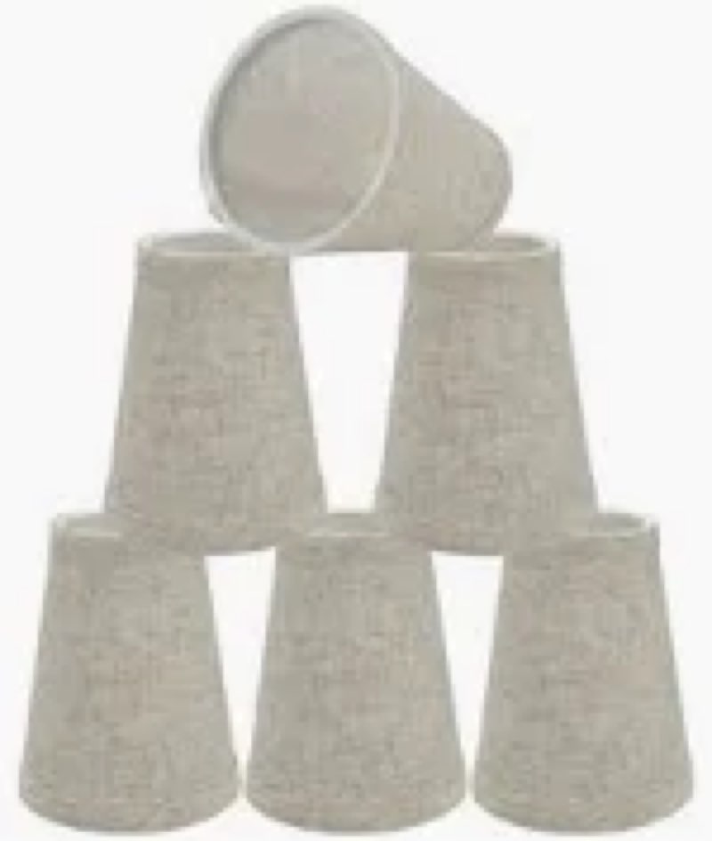 Aspen Creative 51052-6,Hardback Empire Transitional Clip-On Chandelier Shade/Grey Silver Burlap Text