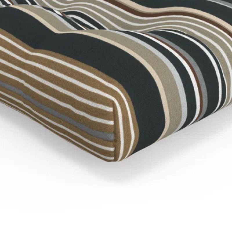 Pillow Perfect Stripe Outdoor Indoor/Outdoor Chair Seat Cushion with Ties Cushion Size: 17.5" W x 17" D