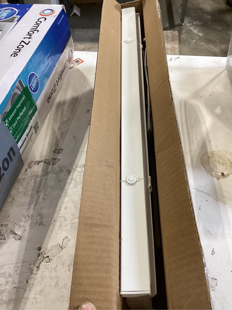 Condition photo showing Good Condition for lazblinds no drill blinds for indoor windows, cordless 1" vinyl mini blinds, privacy s-curve blinds for windows, room darkening horizontal window blinds and shades for home, 22 1/2" w x 64" h, white white 22.5" w × 64" h