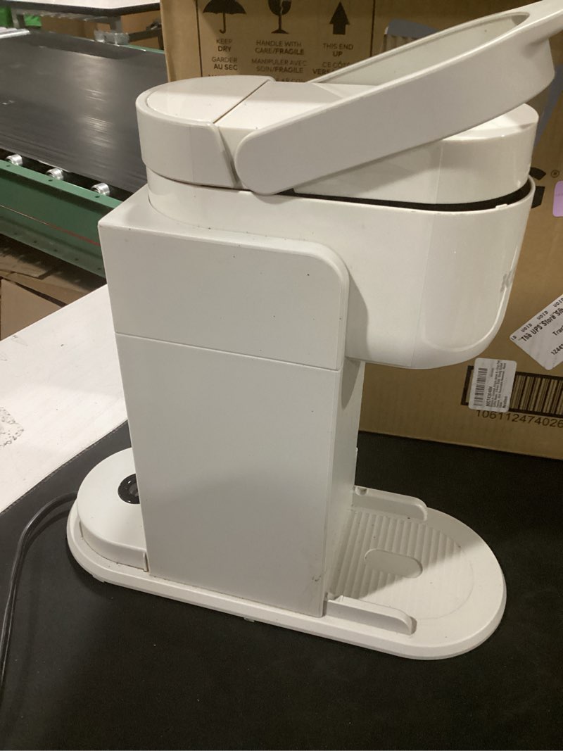 Condition photo showing As Is for (incomplete) keurig k-express single serve k-cup pod coffee maker, 3 brew sizes, strong button feature, 42oz removable reservoir, warm stone