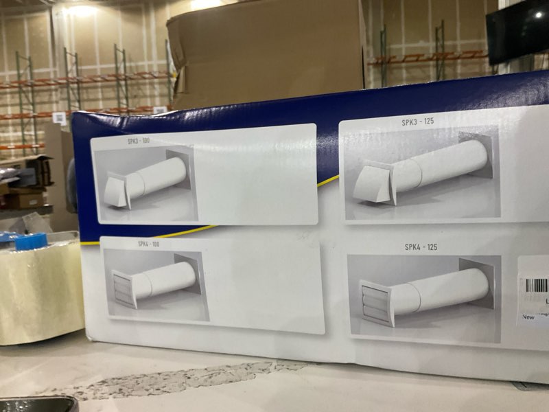 Condition photo showing New/Like New for Repa Market 5" Inch Through-Wall Adjustable Ventilation Kit - White Plastic Louvered Dryer Vent Cover with Pipe & Duct Connector - Vent Guard with Flaps, Screen Mesh, Damper for Outdoor HVAC Exhaust Style 1 with 5'' Inch