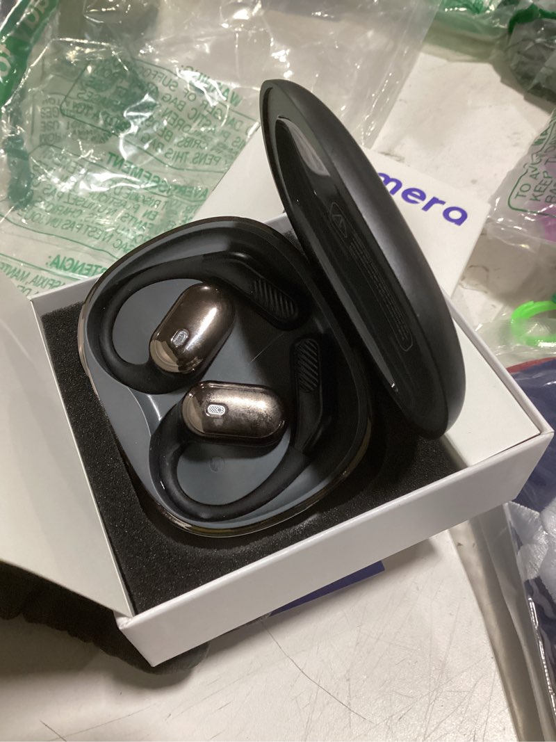 Condition photo showing Good Condition for open-ear headphones, over ear earbuds with ear hooks, true wireless bluetooth earphones with microphone, touch control, clear calls, 60h playtime, ipx7 waterproof for running and workouts black