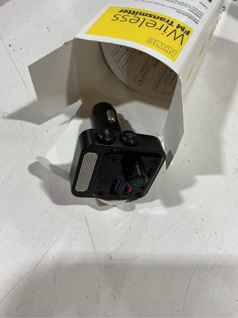 Condition photo showing New/Like New for Nulaxy 54W Bluetooth 5.3 Car Adapter Charger 4-Port Fast Charging [PD36W & QC3.0 18W], Wireless Radio FM Transmitter with Deep Bass Player, 5 Colors LED Backlit, Hands-Free Calling, Support USB Drive A-Black