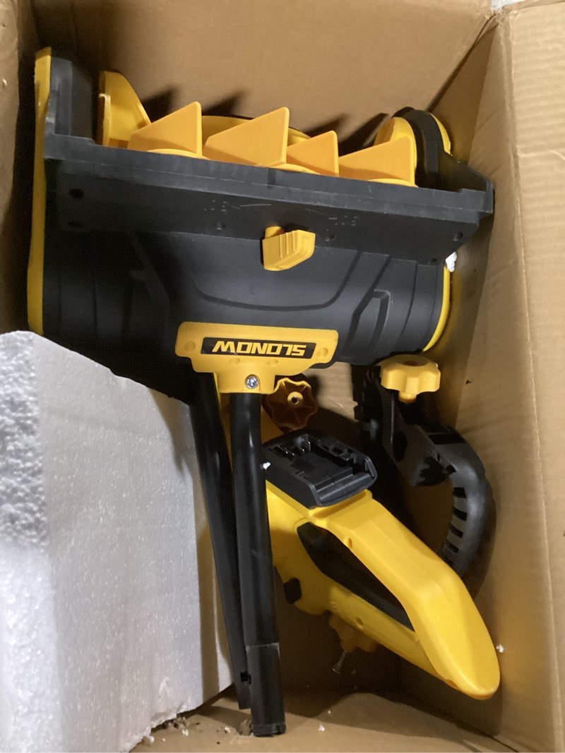 Condition photo showing Good Condition for Cordless Snow Shovel, 20V Electric Snow Blower Compatible with De-Wait(No Battery), 13.5 Inch Cordless Snow Removal Shovel with Directional Plate - Yellow No Battery-Yellow