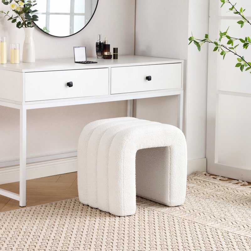 19.3" Wide Tufted Upholstered Standard Ottoman