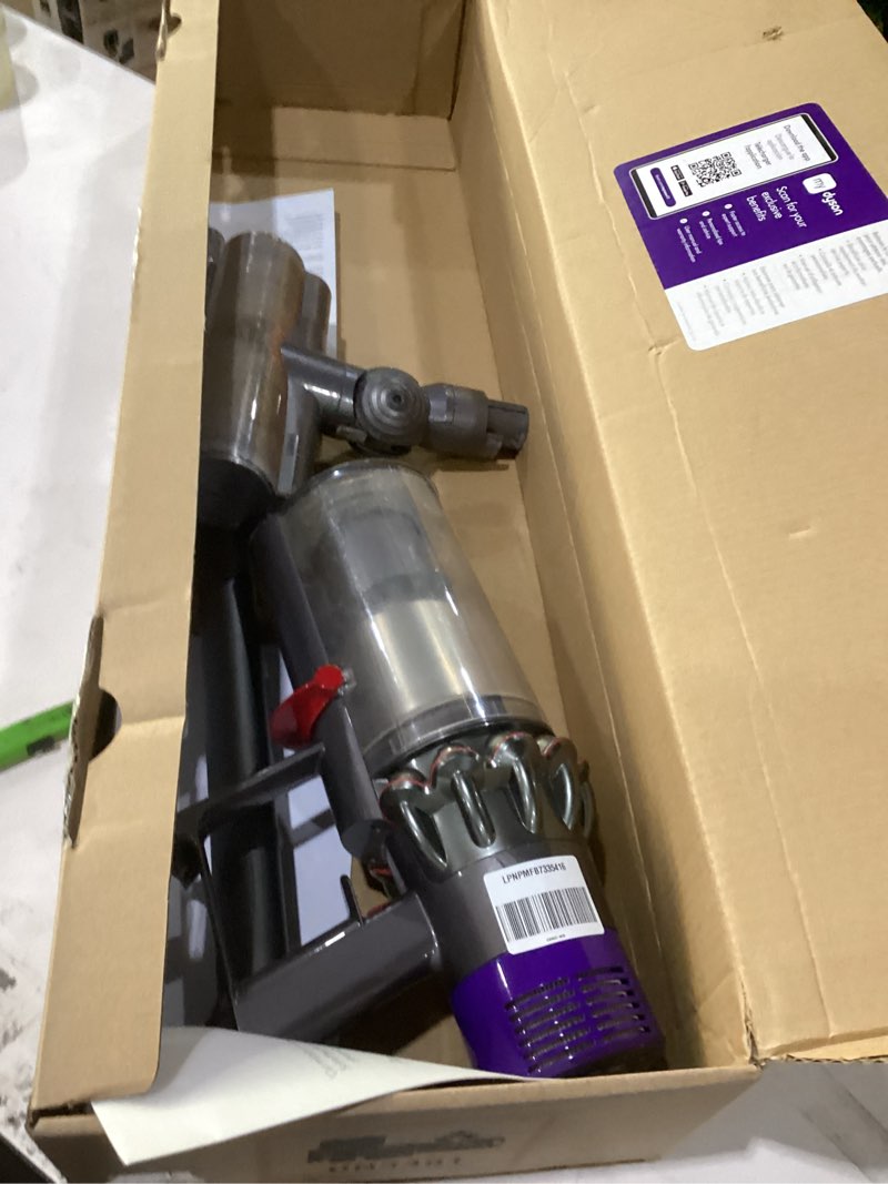 Condition photo showing As Is for dyson v11 origin cordless vacuum, 185aw, 3 power modes, up to 60 minutes,² deep cleans hard floors and carpets, detangles pet hair, converts to handheld