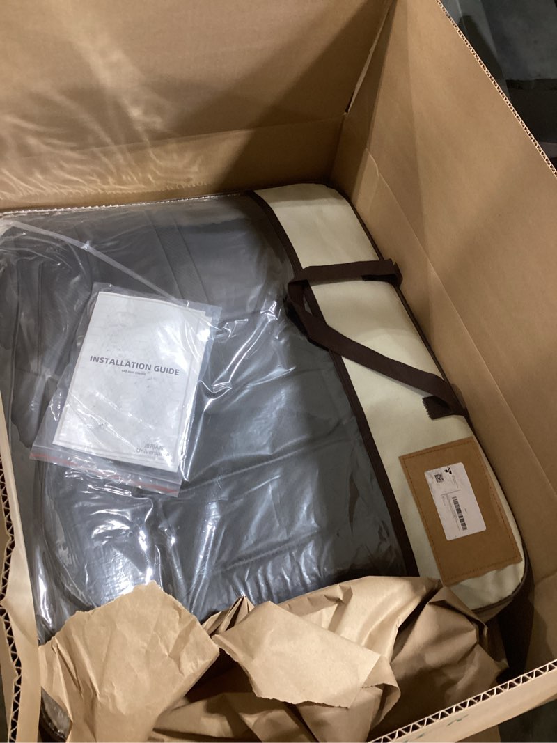 Condition photo showing Good Condition for freesoo black car seat covers full set - faux nappa leather seat covers for cars, with front seatbelt pads, waterproof breathable cushion protectors fit for most 5 seats automative sedans suv trucks black full set - 5 seats