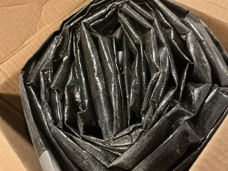 Condition photo showing As Is for 16x20 ft tarps | all-weather tarp waterproof uv-resistant | 16 mil=240 gsm heavy-duty silver-color tarpaulin w/reinforced edges, corners, rustproof grommets | large tarp | lona impermeable