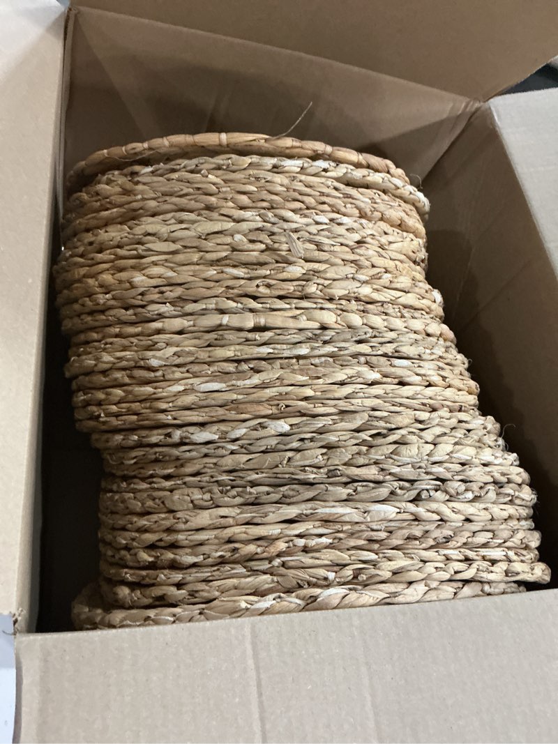 Condition photo showing Good Condition for tanlade 30 pcs 13.8 inches round placemats hand woven round woven placemats braided water hyacinth table mats for dinner charger plates rustic boho kitchen dining table decoration