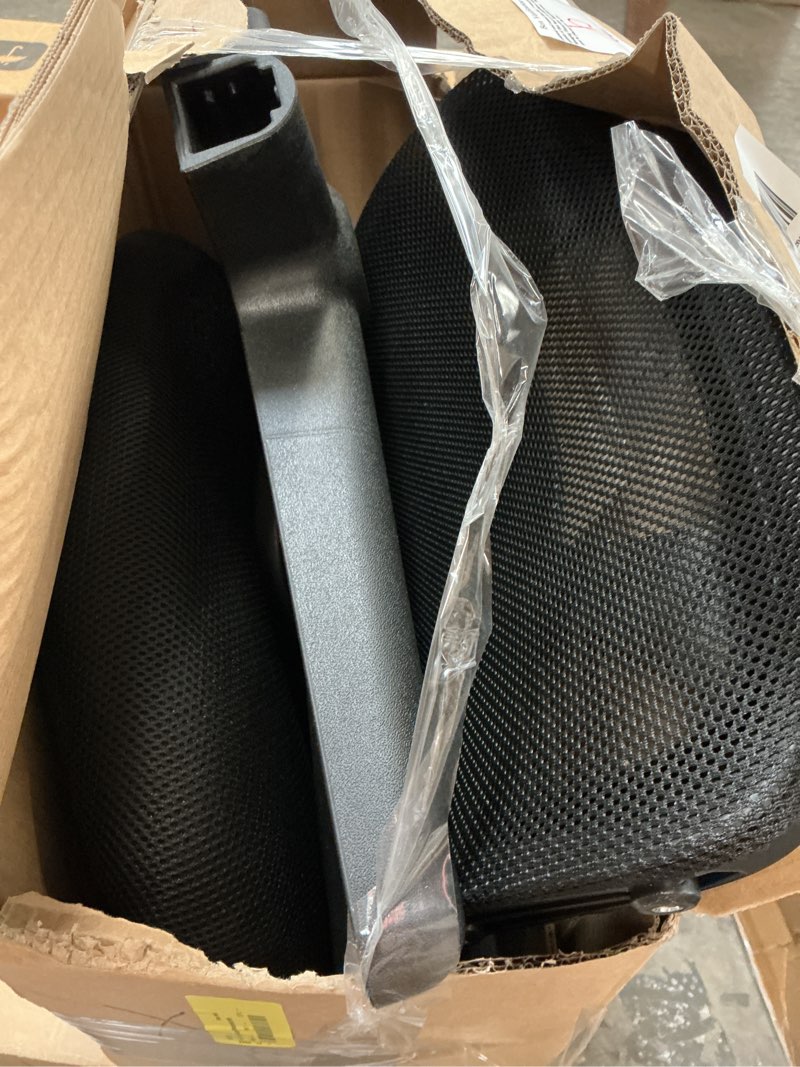 Condition photo showing As Is for mainstays ergonomic mesh back task office chair with flip-up arms, black fabric, 275 lb